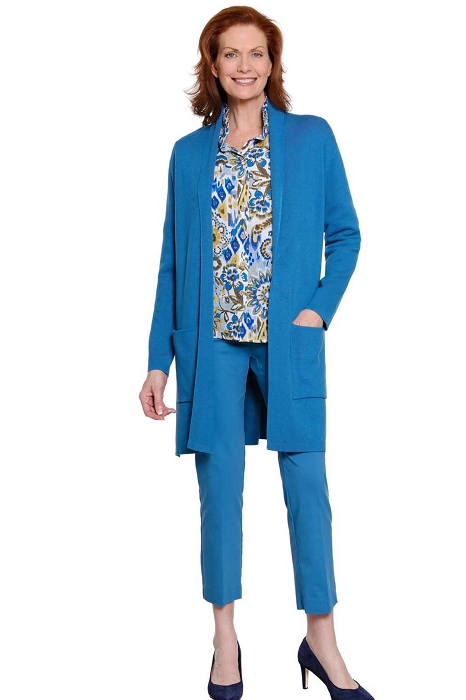  L36101KM a' la carte SHAW COLLAR DUSTER CARDIGAN DKTEAL